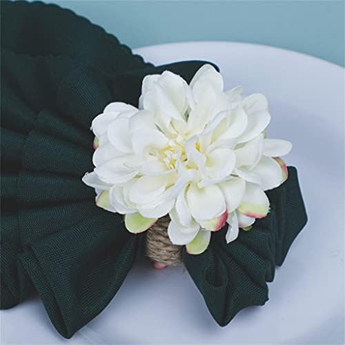 Лукио 6 парчиња цвет во облик на крпа за салфетка, салфетка прстен, држач за прстен на салфетка Хризантем за свадбена забава