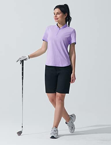Кошули за тренингот Хиверлеј за жени кои трчаат пешачење Брзо суви кошули за голф UPF 50+ SPF лесен пуловер со џеб