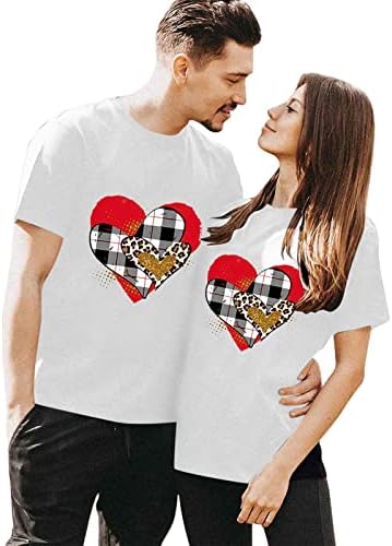 Валентин кошула за појавување на жени за жени Мажите усни сакаат срце, принт на срце, кратки ракави од вратот маички и жена лабава вклопена