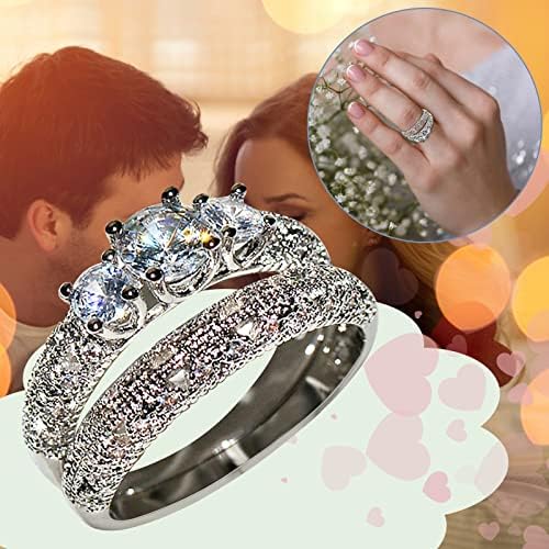 mmknlrm модни дами свадба дијамантски прстен предлог за ангажман прстени за прстени од смола од смола
