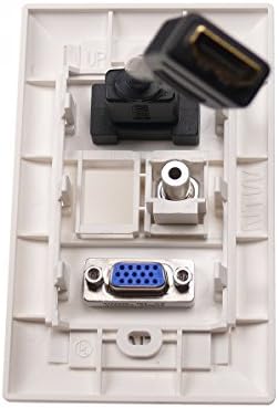 Нтв Прилагодлива Унимедијална Ѕидна Плоча Со персонализирана ОЗНАКА ЗА ЛИЧНА КАРТА - HDMI Pigtail, VGA, 3,5 mm Аудио Поминува Низ, и една Празна