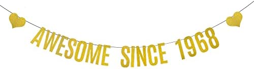 Веиандбо Злато Сјајот Банер за 55-Ти Роденден Декорации Материјали,Пред-Нанижани, Сјајот Злато Хартија Венци Банер Бантинг Знак Слика Реквизити,Страшни