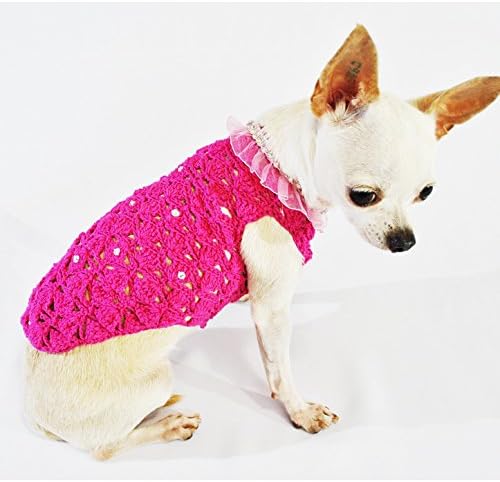 Розова уникатна облека за миленичиња од капчиња мала средна облека со голема кучиња 17f
