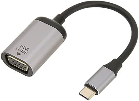 Zunate Portable VGA до USB C адаптер кабел, USB Type C до VGA адаптер машки во женски конвертор, 1920x1200 60Hz USB C до VGA адаптер за лаптоп