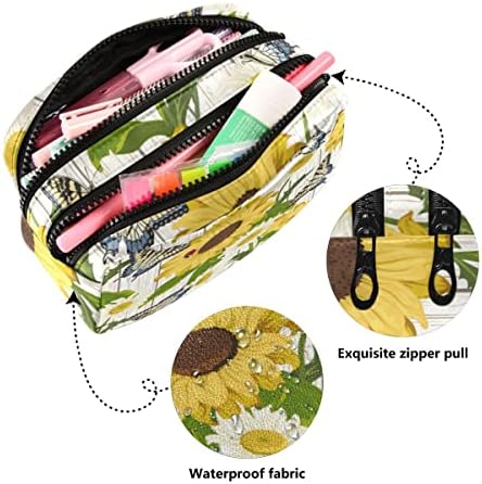 Глафи ​​сончогледи од пеперутка дрво печатење молив, куќиште со торбички со молив со голем капацитет