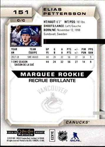 2018-19 O-Pee-Chee Platinum 151 Elias Pettersson RC RC Dookie Vancouver Canucks NHL Hockey Trading Card