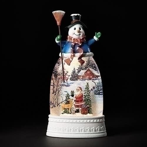 Божиќ од Roman Inc., колекцијата на конфети литс, 12,25 H LED снежен човек со светло за лифти, фенер, снежен глобус, декор за домашен терен, Дедо