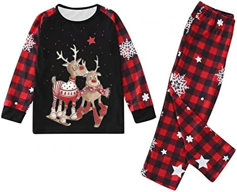 Шарени пижами семејство Божиќ бебе пижами за семејство што одговара на Божиќното семејство PJs Постави Божиќни печати ПЈС Плаид празник
