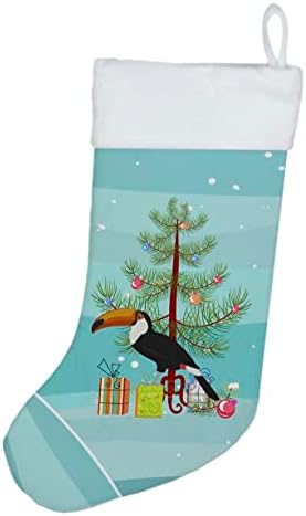 Богатства на Каролина CK4494CS Toucan Среќен Божиќ Божиќно порибување, камин виси чорапи Божиќна сезона забава Декорации за семејство