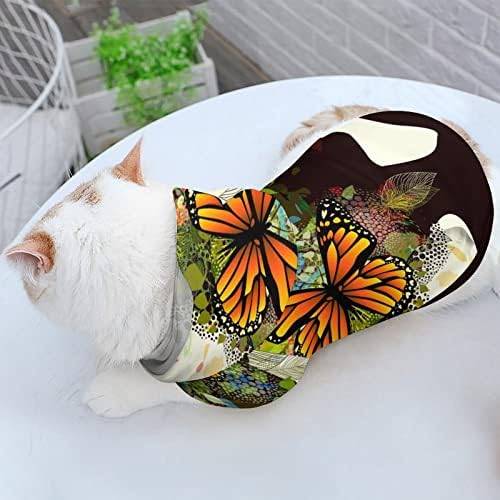 Прекрасна африканска жена пеперутка цвет куче качулка пуловер џемпер мека облека за миленичиња облечена со качулка од палто за кучиња мачка