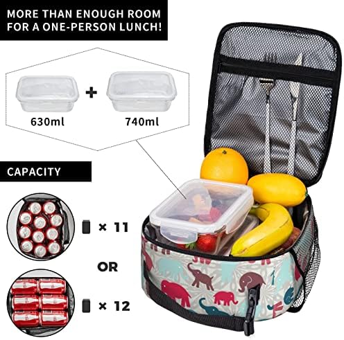Wazhijia Elephant Tagn Tage Tote торба торби за ручек за жени кутија за ручек изолиран контејнер за ручек една големина