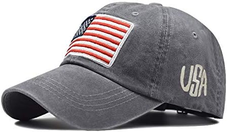 Tantisy Unisex Style Classic American Flag Baseball Cap Обично измиена плажа Младинска младинска капа утеха за сите натпревари Сонце капа