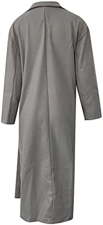 Womenените трендовски основни ровови палто јакна лапел кардиган со двојно гради ветерница над-палто со долги ракави за надворешни