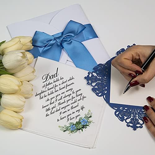 W & F Подарок Дигитален принт за свадбени шамиче за свадба + ласерска картичка - мама и тато