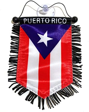 Порторико знаме за автомобил Порторико додатоци мини банер виси декорација за автомобили дома ѕид врата прозорец