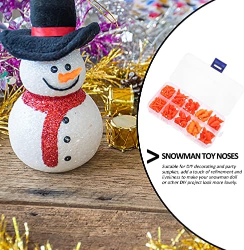 Тодмомија пластика 160 парчиња Божиќен морков нос копчиња снежен човек играчки носеви цртан филм снежен човек DIY носеви пластични додатоци