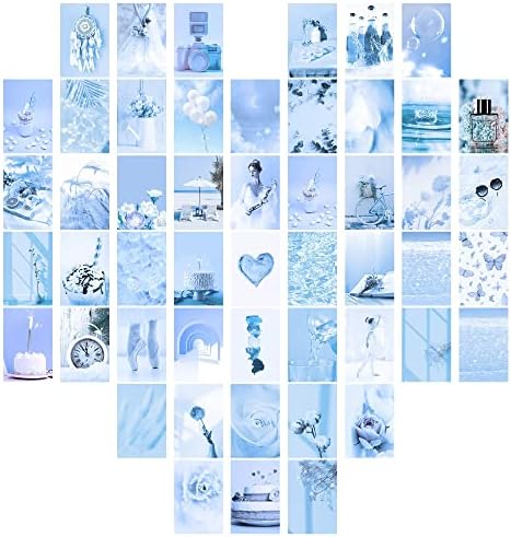 Комплет за колаж на ZXCAN Blue, естетски слики, симпатична декорација на домашна спална соба за тинејџери, естетски wallидни декор естетски