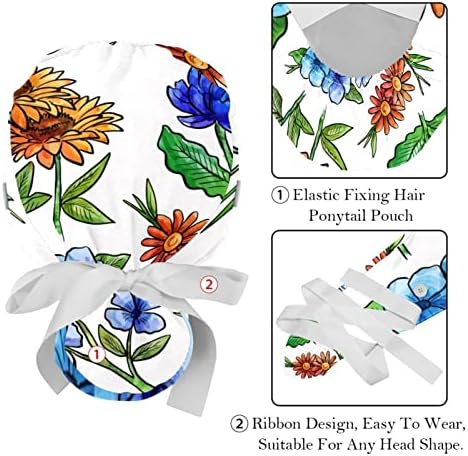 Работно капаче за цвеќиња во Мерсов со копче и џемпери 2 парчиња за еднократна употреба хируршка хирургија Капчиња за конска опашка мулти боја