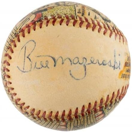 Прекрасна Бил Мазероски со рака ја насликал народната уметност Georgeорџ Соснак, потпишан бејзбол - Автограмирана МЛБ уметност