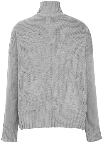 Женски џемпер за в Valentубените, обичен моден моден моден, плетење со цврста боја џемпер со врвни џемпери на пуловер