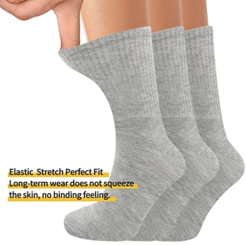 Чорапи на екипажот на Херан за жени со големина 6-9, 5-парови мулти-бои предни ленти женски теле чорапи, атлетски лежерни женски чорапи