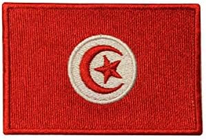 Национално знаме на Тунис Национално знаме извезено железо на лепенка шива на значка за облека итн.