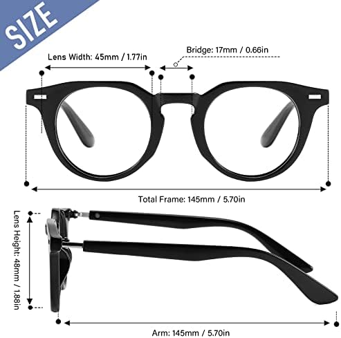 Przene 3 Пакет Сина Светлина Блокирање Очила,Мода Круг Анти Очила Компјутерски Игри Очила Мажи / Жени