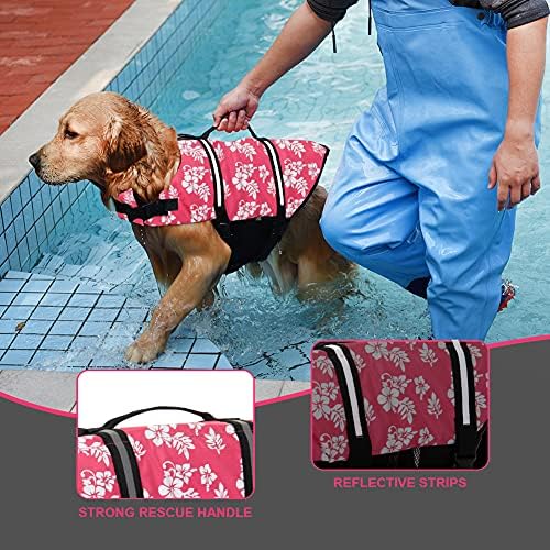 Doglay Dog Life Jacket, животен елек за кучиња со рефлексивни ленти, прилагодлив зачувач