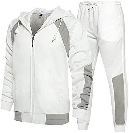 IXYHPJP ленти за ленти мажи за мажи Спортска облека поставена есенска зима 2 парчиња патент џемпер+панталони костуми мажи за џогирање
