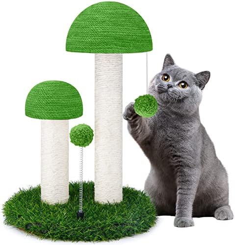 Одоланд Мачка Гребење Пост Печурка Природен Издржлив Сисал Одбор Гребење За Здравјето И Доброто Однесување На Кити, Додатоци За Гребење На Мебел За Мачки Зелени