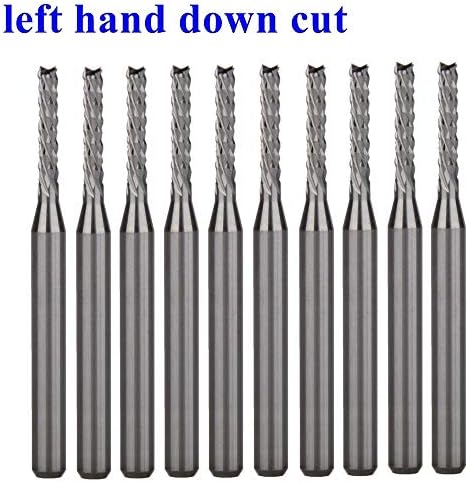 Планински мажи Трајни 10 парчиња 3.175x1.8x10.5мм лева рака намалување на забите од пченка бит PCB мелница за сечење на мелницата за крај