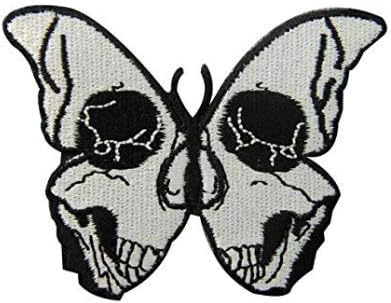 Пепела за череп на пеперутка 3 | Мала реалистична полукална везена јакна елек -лепенка - од Nixon Thread Co.