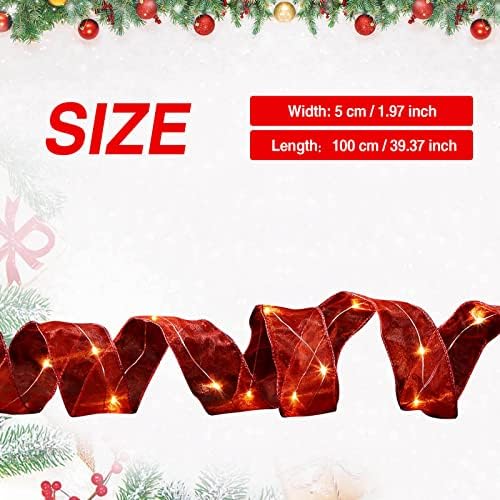 DBYLXMN Божиќна лента самовила за самовила, Божиќни предводени светла, двојни ленти со жица светла, украсување на новогодишна елка, блескава