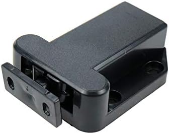 Sscon 4Packs Не-Магнетни Допир Притисни Кабинетот Брави Пластични Шкаф Фиока Автоматски Скокачки Функција Кабинетот Заклучување, Црна, Со Завртки