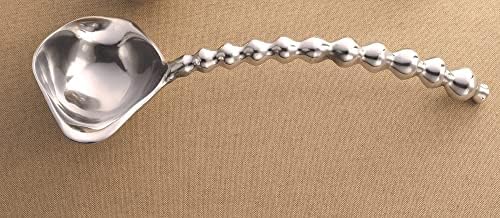 Индија занаетчиски занаетчиски хендикеп х-голем тон со сребрен тон со алуминиум од 17 инчи, кој служи грави лажица, ласкава