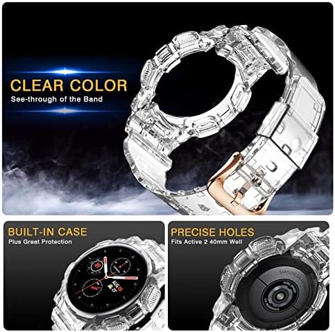 Kangdd Tpu Watchband +Случај За Samsung Galaxy Активни 2 40mm Спортски Ремени Транспарентен Целосен Капак Correa Watch Активен2 Нараквица