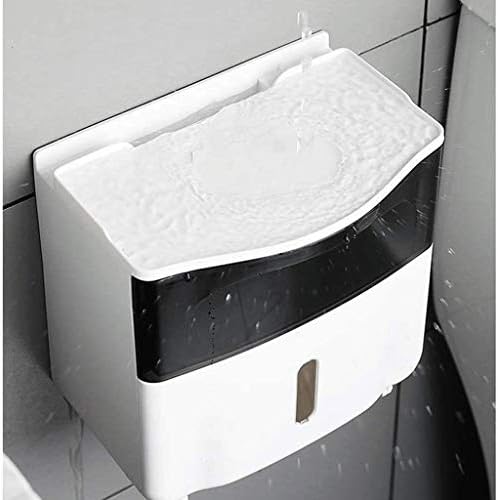 Ликси Кутија За Ткиво ВО Бањата, Двослоен Држач за Тоалетна Хартија без Удари со Водоотпорна Кутија за Ткиво монтирана На Ѕид