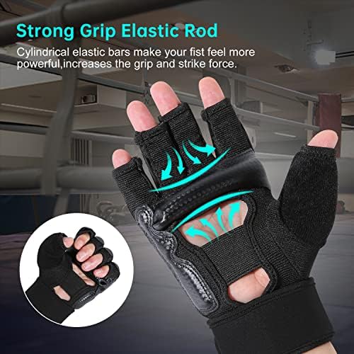 Лиммакс кикбокс спаринг нараквици ММА ракавици за мажи жени половина прсти боксерски нараквици кои се борат со ракавици боксерски