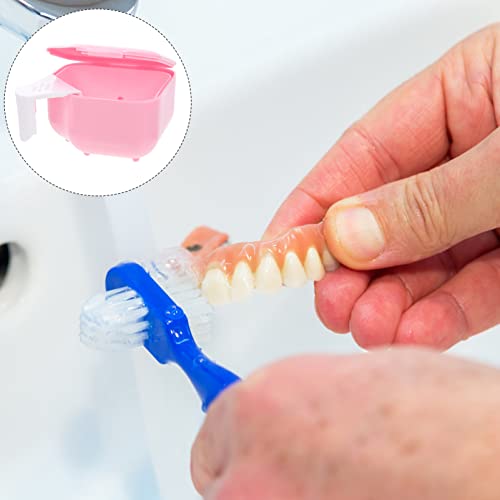 Исценета чистење на протези за чистење кутија за складирање на протеза, пластична лажна забна кутија за заби, кутија за ортодонтска