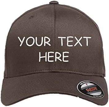Прилагодено Flex Fit Fit Hat - Додадете ваш сопствен текст извезена - опремена капа