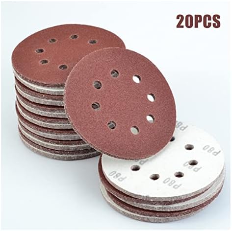 ZSBLXHHJD Абразивен пакет со шкурка од 20 5 /125мм шкурка со тркалезни дискови окови со 8 дупки за пескарење на диск 40-2000 алатки