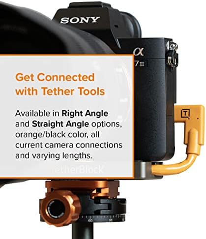 Tether Tools Teetherpro USB-C до USB 3.0 машки б кабел | За брз трансфер и врска помеѓу камера и компјутер | Висока видливост портокал | 15