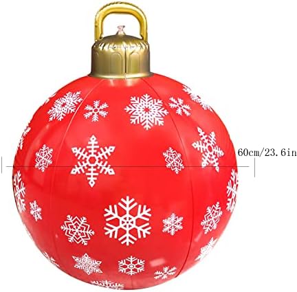 Блиско време 24 инчи гигантска Божиќна ПВЦ топка на надувување на отворено украс надувување Божиќен украс на отворено градинарска елка украси