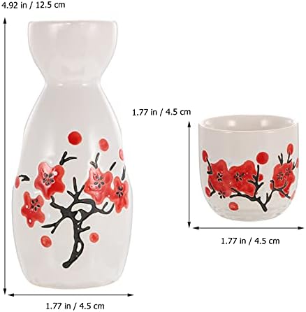 Pretyzoom 3 сетови вино од керамичка розова боја вклучува чаши за дизајн на тенџере роман чаша корејски јапонски токкури топло, стил за пиење