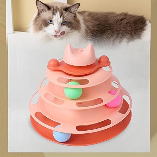 Магидеална мачка мачка играчка топка кула ролери кула за интерактивна тренинг играчки играчки вежба игра затворено миленичиња, портокалови