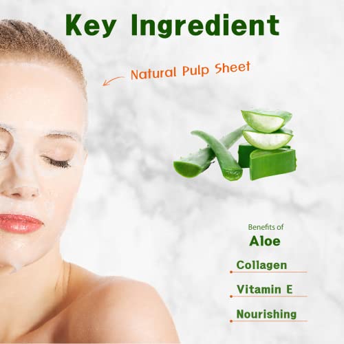 Маска За Колаген Од Пуредерм Алое-Лесна маска за суштина на корејска убавина - екстракти од алое, колаген и витамин Е за да