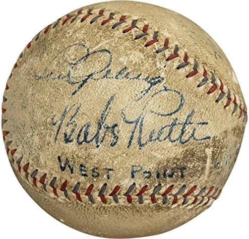 Зачудувачки Бејб Рут &засилувач; Лу Гериг Потпиша Американската Лига Бејзбол ПСА днк &засилувач; ЈСА-Автограм Бејзбол