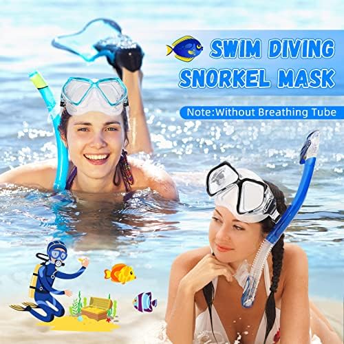 Очила за пливање со нос капакот за пливање маска за нуркање очила за базени со нос покритие 180 степени Агол за прегледување, пливање