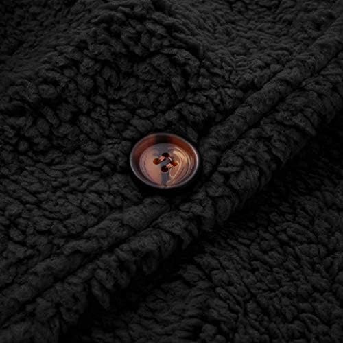 Зимски зимски палта во 2022 година Фази руно отворено предни јакни со аспиратор преголеми џебови од крзно од крзно топли кардигани