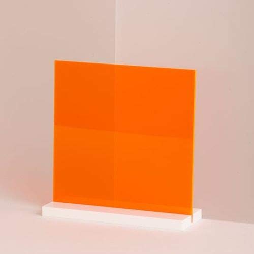 1/8 портокалово неонски флуоресцентен акрилен плексиглас лист 24 x12 фрли 3мм дебела номинална големина АЗМ